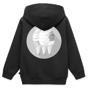 Eiswaffeln - Kinder Premium Organic Zip Hoodie - Schwarz - Hinten - AI Model Kid Male (0cm)