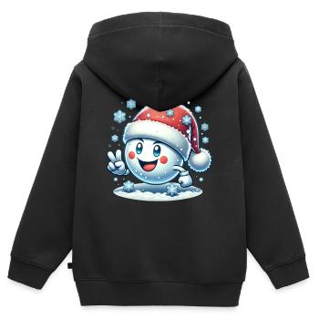 Weihnachts Schneeball Schneeflocken Weihnachten - Kinder Premium Organic Zip Hoodie - Schwarz - Hinten - AI Model Kid Male (0cm)