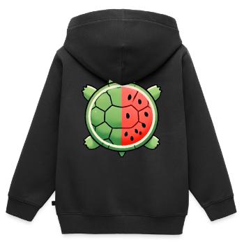Natures Sweet Blend Wassermelone Schildkröte - Kinder Premium Organic Zip Hoodie - Schwarz - Hinten - AI Model Kid Male (0cm)