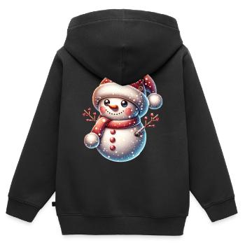 Wundervoller Schneemann Schneebälle Licht Xmas - Kinder Premium Organic Zip Hoodie - Schwarz - Hinten - AI Model Kid Male (0cm)