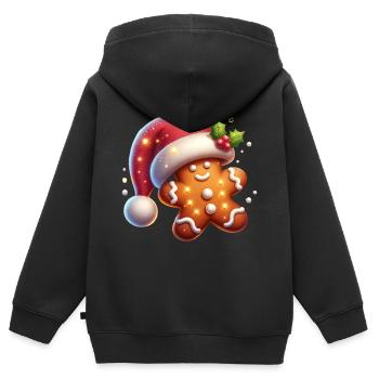 Lebkuchen - Kinder Premium Organic Zip Hoodie - Schwarz - Hinten - AI Model Kid Male (0cm)