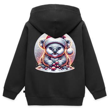Koala - Kinder Premium Organic Zip Hoodie - Schwarz - Hinten - AI Model Kid Male (0cm)