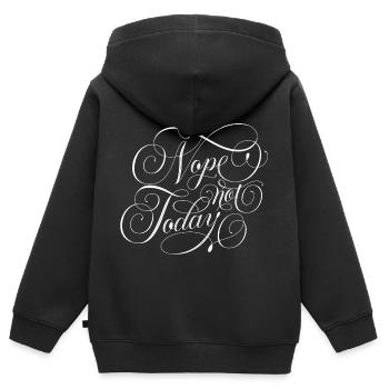 Nope not Today - Kinder Premium Organic Zip Hoodie - Schwarz - Hinten - AI Model Kid Male (0cm)