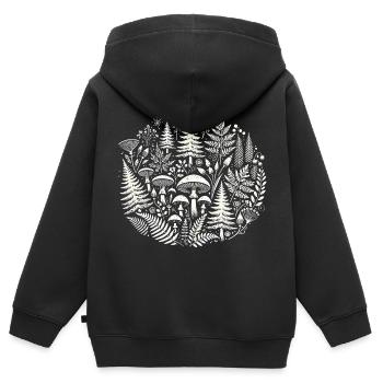 Illustration complexe de la nature de la forêt - Sweat Premium à capuche zippé enfant bio - noir - Dos - AI Model Kid Male (0cm)
