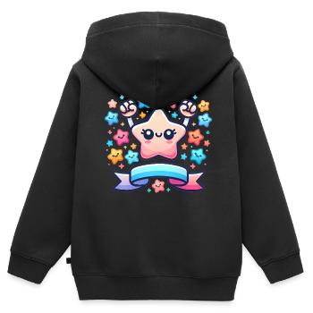 16 Jahre Awesome Star Celebration - Kinder Premium Organic Zip Hoodie - Schwarz - Hinten - AI Model Kid Male (0cm)