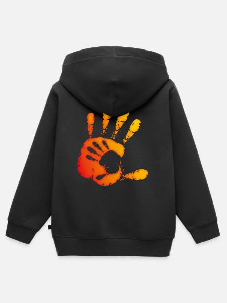 ZEIGER - ORANGE - Kinder Premium Organic Zip Hoodie - Schwarz