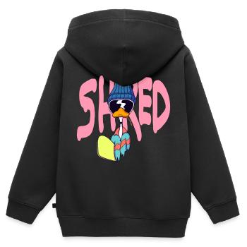 Shred - Kinder Premium Organic Zip Hoodie - Schwarz - Hinten - AI Model Kid Male (0cm)