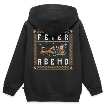 Feierabend Lustiger Weihnachtsspruch - Kinder Premium Organic Zip Hoodie - Schwarz - Hinten - AI Model Kid Male (0cm)