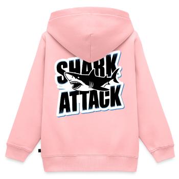 Requin Attaque de requin Amoureux de la mer - Sweat Premium à capuche zippé enfant bio - rose - Dos - AI Model Kid Female (0cm)