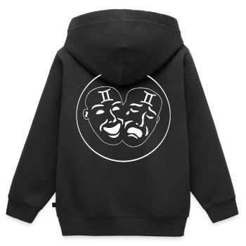 Zwillinge Sternzeichen (weiß) - Kinder Premium Organic Zip Hoodie - Schwarz - Hinten - AI Model Kid Male (0cm)