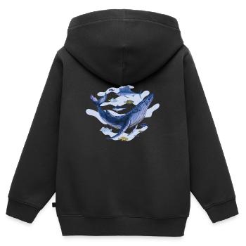 Fisch Fische Meeresbewohner Wal Meeressäuger - Kinder Premium Organic Zip Hoodie - Schwarz - Hinten - AI Model Kid Male (0cm)
