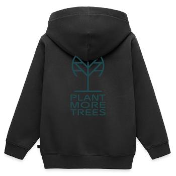 Pflanzt mehr Bäume Naturschutz Aktivist - Kinder Premium Organic Zip Hoodie - Schwarz - Hinten - AI Model Kid Male (0cm)