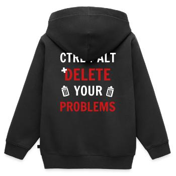 Ctrl + Alt + delete your problems programmierer - Kinder Premium Organic Zip Hoodie - Schwarz - Hinten - AI Model Kid Male (0cm)