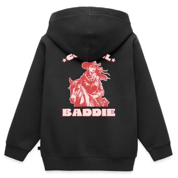 Méchant de l’Ouest à cheval - Sweat Premium à capuche zippé enfant bio - noir - Dos - AI Model Kid Male (0cm)