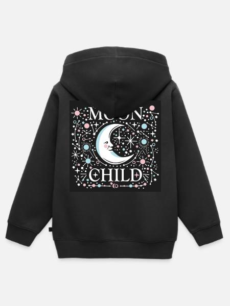 Dochter van de maan - Kinder Premium zip hoodie biologisch - zwart