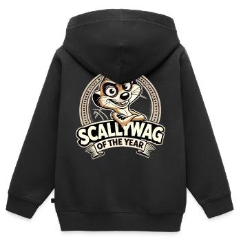 Cadeau drôle de suricate Scallywag de l'année - Sweat Premium à capuche zippé enfant bio - noir - Dos - AI Model Kid Male (0cm)
