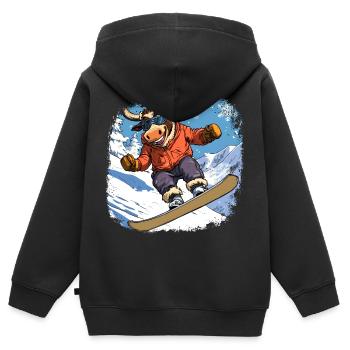 Bulls Snowboard - Sweat Premium à capuche zippé enfant bio - noir - Dos - AI Model Kid Male (0cm)