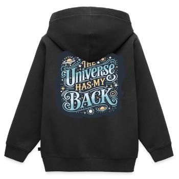 Das Universum - Kinder Premium Organic Zip Hoodie - Schwarz - Hinten - AI Model Kid Male (0cm)