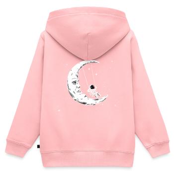 Astronaut Mond Schaukeln - Kinder Premium Organic Zip Hoodie - Rosa - Hinten - AI Model Kid Female (0cm)