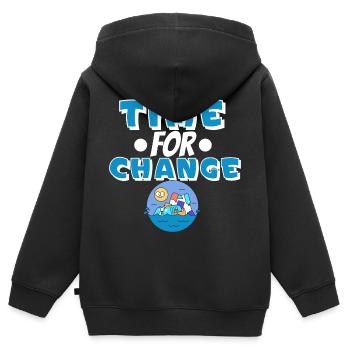 Climate change Climate protection - Kids Premium Organic Zip-up Hoodie - black - Back - AI Model Kid Male (0cm)