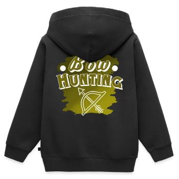 Chasse à l’arc - Sweat Premium à capuche zippé enfant bio - noir - Dos - AI Model Kid Male (0cm)