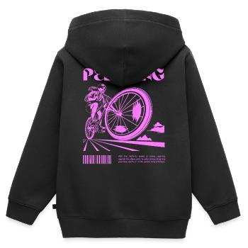Pedaling Power – Freedom on Two Wheels - Kids Premium Organic Zip-up Hoodie - black - Back - AI Model Kid Male (0cm)