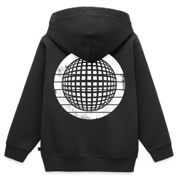 Discothèque des années 80 - Sweat Premium à capuche zippé enfant bio - noir - Dos - AI Model Kid Male (0cm)