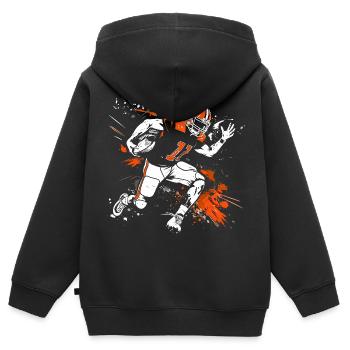 Footballer Streetart - Kinder Premium Organic Zip Hoodie - Schwarz - Hinten - AI Model Kid Male (0cm)