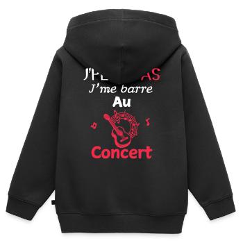 Ich kann nicht, ich gehe zum Konzert - Kinder Premium Organic Zip Hoodie - Schwarz - Hinten - AI Model Kid Male (0cm)