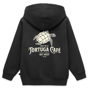 Tortuga Kaffee Illustration Vintage Key West Stil - Kinder Premium Organic Zip Hoodie - Schwarz - Hinten - AI Model Kid Male (0cm)