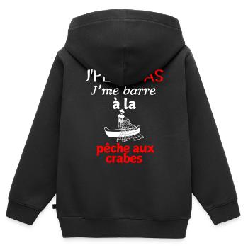 Marine Humour – Ich gehe Krabbenfischen - Kinder Premium Organic Zip Hoodie - Schwarz - Hinten - AI Model Kid Male (0cm)