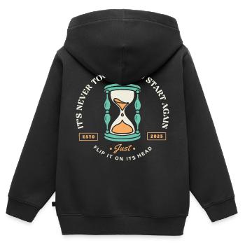 Neustart – Sanduhr der zweiten Chancen - Kinder Premium Organic Zip Hoodie - Schwarz - Hinten - AI Model Kid Male (0cm)