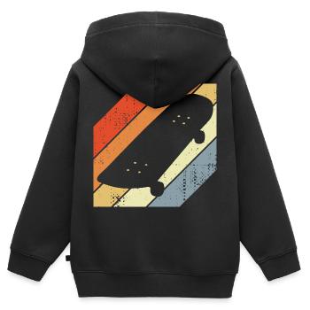 Skateboard Skizze - Kinder Premium Organic Zip Hoodie - Schwarz - Hinten - AI Model Kid Male (0cm)