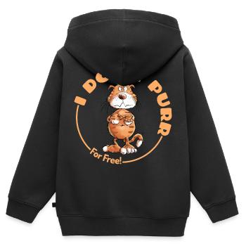 , je ne ronronne pas, chat disant chats - Sweat Premium à capuche zippé enfant bio - noir - Dos - AI Model Kid Male (0cm)