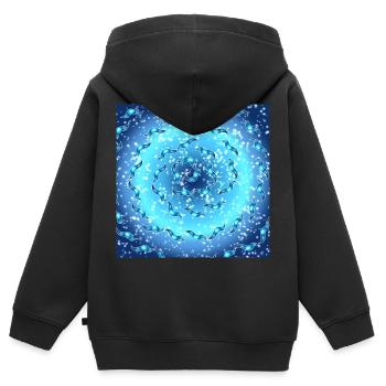 Sea Galaxy - Kids Premium Organic Zip-up Hoodie - black - Back - AI Model Kid Male (0cm)