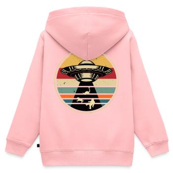 UFO-Bigfoot Nessie Einhorn - Kinder Premium Organic Zip Hoodie - Rosa - Hinten - AI Model Kid Female (0cm)
