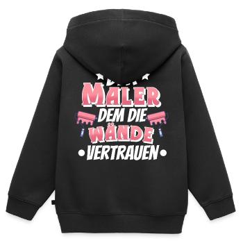 Maler - Kinder Premium Organic Zip Hoodie - Schwarz - Hinten - AI Model Kid Male (0cm)