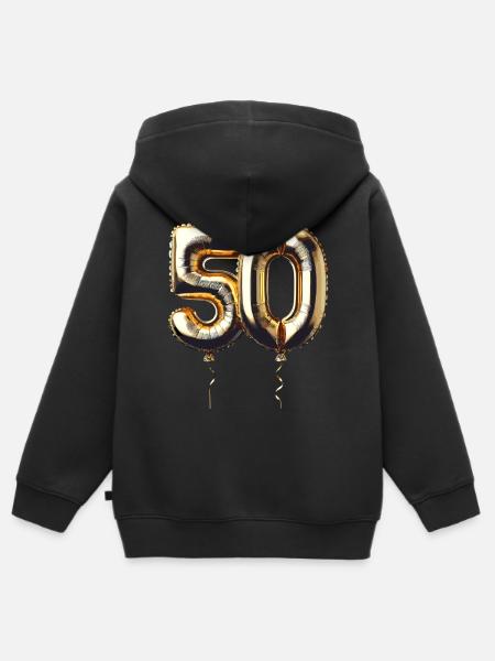 50 Jahre Gold Luftballon Folienballon Geschenk - Premium børne zip-hættetrøje økologisk - sort