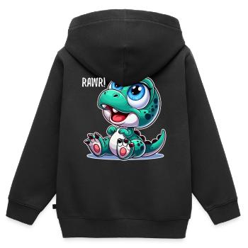 T-Rex Baby Dino Babydino Dinobaby Geschenk - Kinder Premium Organic Zip Hoodie - Schwarz - Hinten - AI Model Kid Male (0cm)