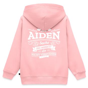 AIDEN, DER KATALYSATOR FÜR DEINEN ERFOLG - Kinder Premium Organic Zip Hoodie - Rosa - Hinten - AI Model Kid Female (0cm)
