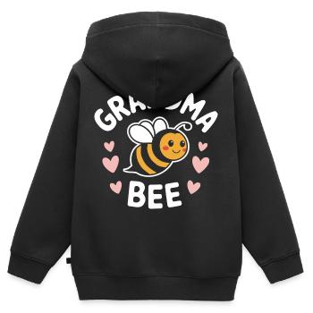 abeille abeille apicultrice abeille abeille - Sweat Premium à capuche zippé enfant bio - noir - Dos - AI Model Kid Male (0cm)