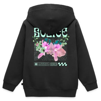 Solice – Tranquillité botanique - Sweat Premium à capuche zippé enfant bio - noir - Dos - AI Model Kid Male (0cm)