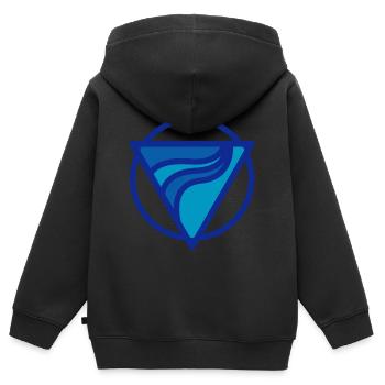 ÉLÉMENT EAU - Sweat Premium à capuche zippé enfant bio - noir - Dos - AI Model Kid Male (0cm)