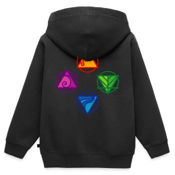4 ELEMENTE - Kinder Premium Organic Zip Hoodie - Schwarz - Hinten - AI Model Kid Male (0cm)