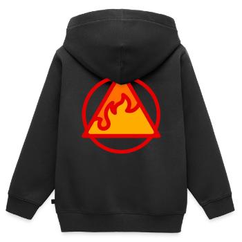 FEUER-ELEMENT - Kinder Premium Organic Zip Hoodie - Schwarz - Hinten - AI Model Kid Male (0cm)