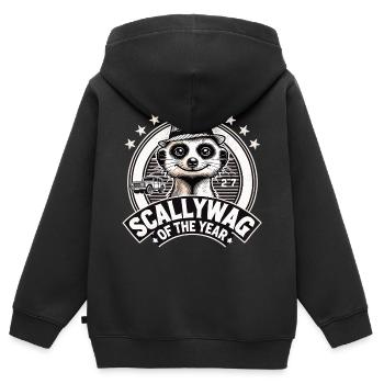 Scallywag de l’année Suricate Cadeau drôle - Sweat Premium à capuche zippé enfant bio - noir - Dos - AI Model Kid Male (0cm)