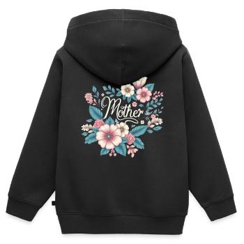 Mama - Kinder Premium Organic Zip Hoodie - Schwarz - Hinten - AI Model Kid Male (0cm)