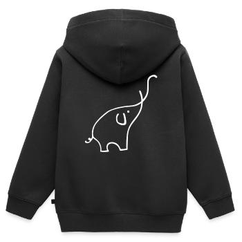 Elephant - Kids Premium Organic Zip-up Hoodie - black - Back - AI Model Kid Male (0cm)
