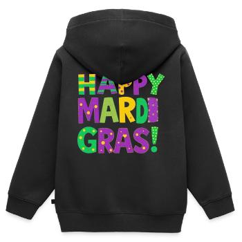 Happy Mardi Gras - Kinder Premium Organic Zip Hoodie - Schwarz - Hinten - AI Model Kid Male (0cm)