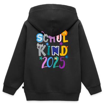 Schulkind 2025 Einschulung 2025 1. Klasse 25 - Kinder Premium Organic Zip Hoodie - Schwarz - Hinten - AI Model Kid Male (0cm)